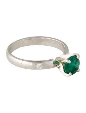 Ring Platinum Emerald & Diamond Cocktail Ring
