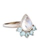 Ring 14K Moonstone & Zircon Cocktail Ring