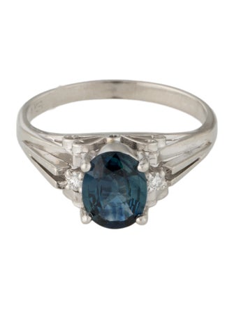 Ring Platinum 1.12ct Sapphire & Diamond Cocktail Ring