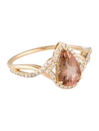 Ring 14K 1.09ct Labradorite & Diamond Cocktail Ring