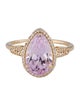 Ring 14K 5.24ct Kunzite & Diamond Cocktail Ring