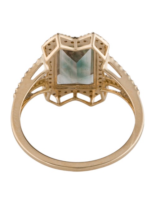 Ring 14K 2.07ct Sunstone Labradorite & Diamond Cocktail Ring