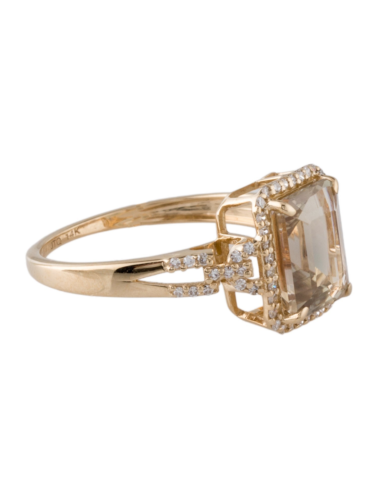 Ring 14K 2.38ct Labradorite & Diamond Cocktail Ring