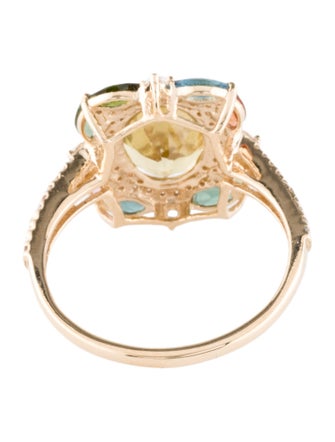 Ring 14K Sapphire & Tourmaline Cocktail Ring