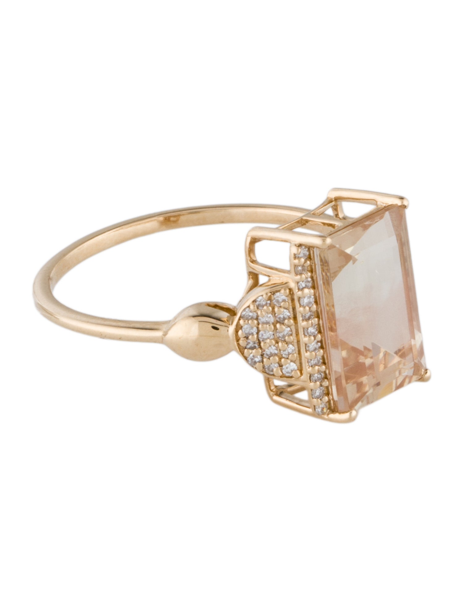 Ring 14K 2.70ct Labradorite & Diamond Cocktail Ring