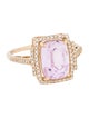 Ring 14K 4.53ct Kunzite & Diamond Cocktail Ring
