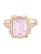 Ring 14K 4.53ct Kunzite & Diamond Cocktail Ring