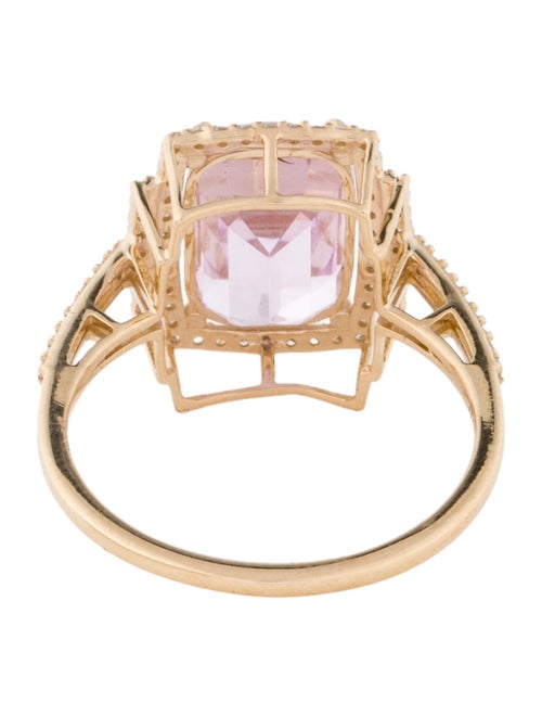 Ring 14K 4.53ct Kunzite & Diamond Cocktail Ring