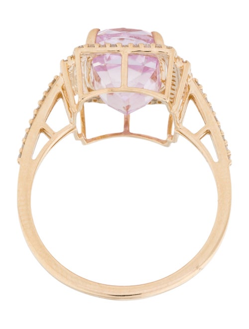 Ring 14K 4.53ct Kunzite & Diamond Cocktail Ring