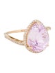 Ring 14K 7.67ct Kunzite & Diamond Cocktail Ring