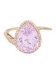 Ring 14K 7.67ct Kunzite & Diamond Cocktail Ring