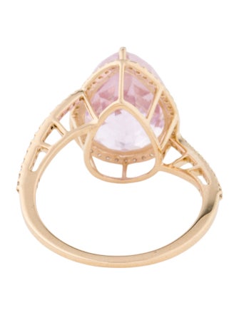 Ring 14K 7.67ct Kunzite & Diamond Cocktail Ring