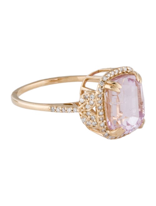 Ring 14K 4.55ct Kunzite & Diamond Cocktail Ring