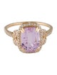 Ring 14K 4.55ct Kunzite & Diamond Cocktail Ring