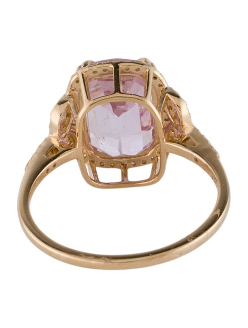 Ring 14K 4.55ct Kunzite & Diamond Cocktail Ring