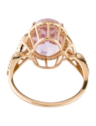 Ring 14K 5.16ct Kunzite & Diamond Cocktail Ring