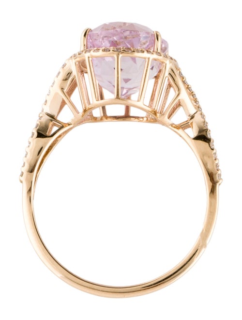 Ring 14K 5.16ct Kunzite & Diamond Cocktail Ring