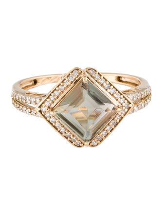 Ring 14K 1.51ct Labradorite & Diamond Cocktail Ring