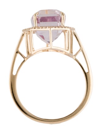 Ring 14K 10.06ct Kunzite & Diamond Cocktail Ring