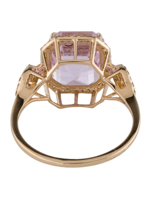 Ring 14K 5.43ct Kunzite & Diamond Cocktail Ring