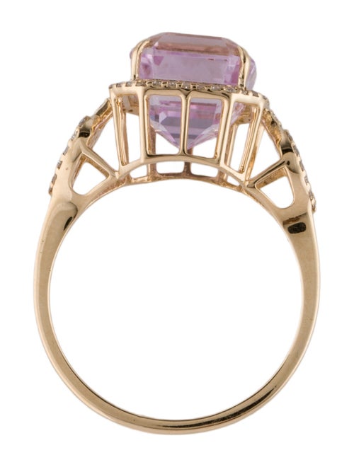 Ring 14K 5.43ct Kunzite & Diamond Cocktail Ring