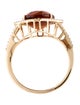 Ring 14K 5.20ct Hessonite Garnet & Diamond Cocktail Ring