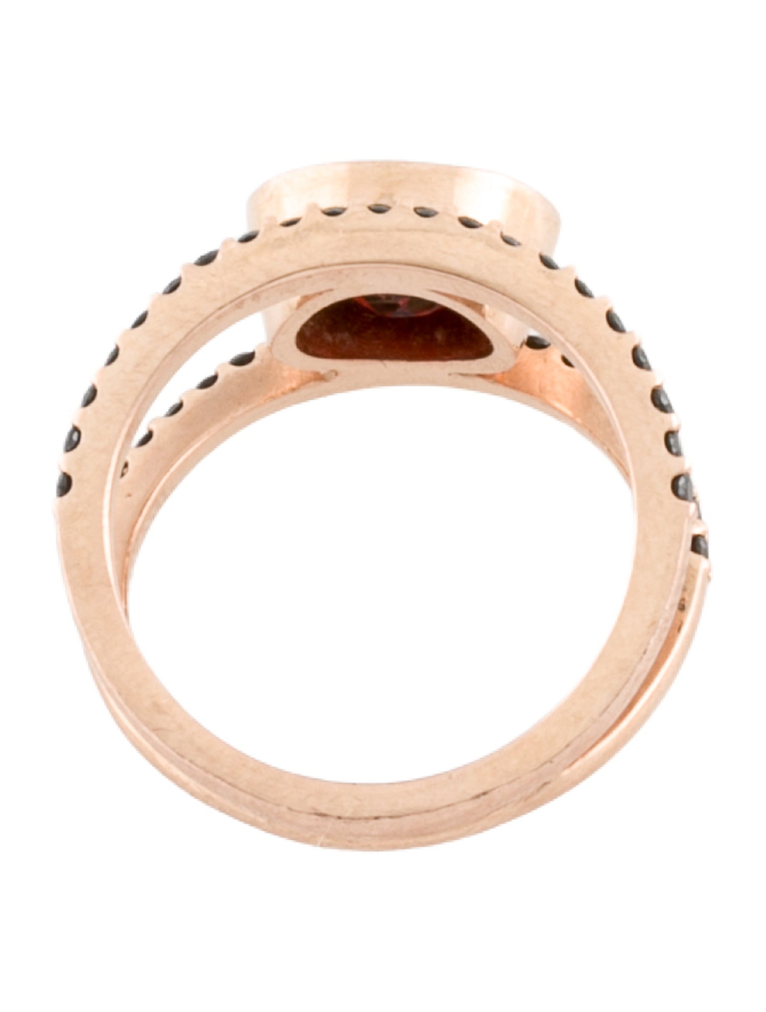 Ring 14K Garnet & Diamond Cocktail Ring