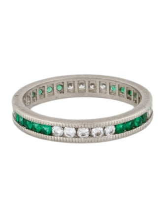 Ring Platinum Emerald & Diamond Eternity Ring