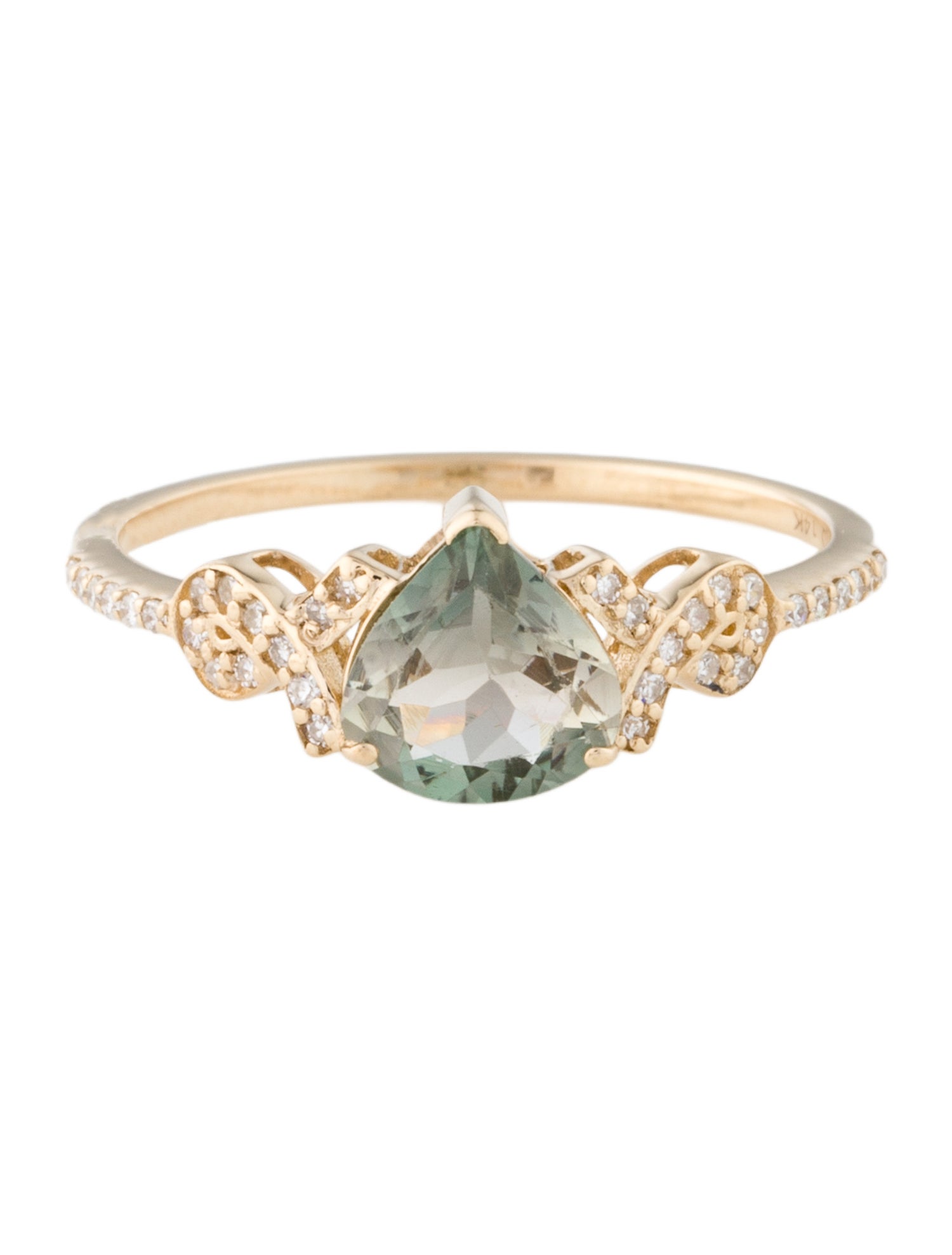 Ring 14K Feldspar & Diamond Cocktail Ring