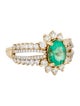 Ring 14K Emerald & Diamond Cocktail Ring