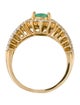 Ring 14K Emerald & Diamond Cocktail Ring