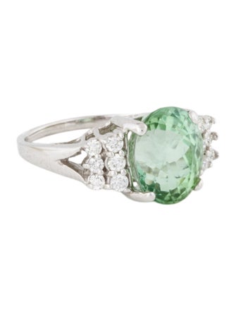 Ring 14K 5.67ct Tourmaline & Diamond Cocktail Ring