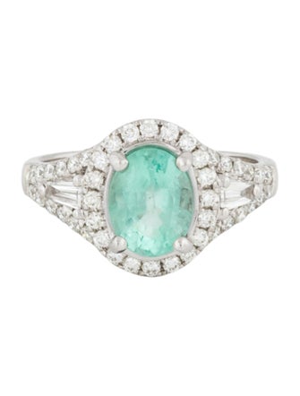 Ring 14K 1.23ct Emerald & Diamond Ring