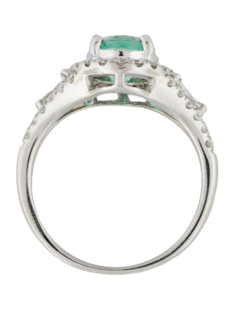 Ring 14K 1.23ct Emerald & Diamond Ring