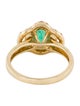Ring 14K Emerald & Diamond Cocktail Ring