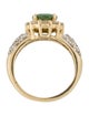 Ring 14K 1.79ct Demantoid Garnet & Diamond Cocktail Ring