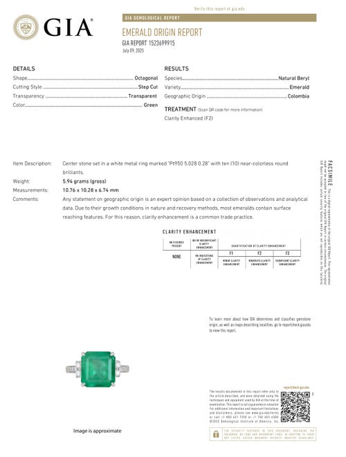 Ring Platinum 5.02ct Colombian Emerald & Diamond Cocktail Ring