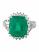 Ring Platinum 5.65ct Colombian Emerald & Diamond Cocktail Ring