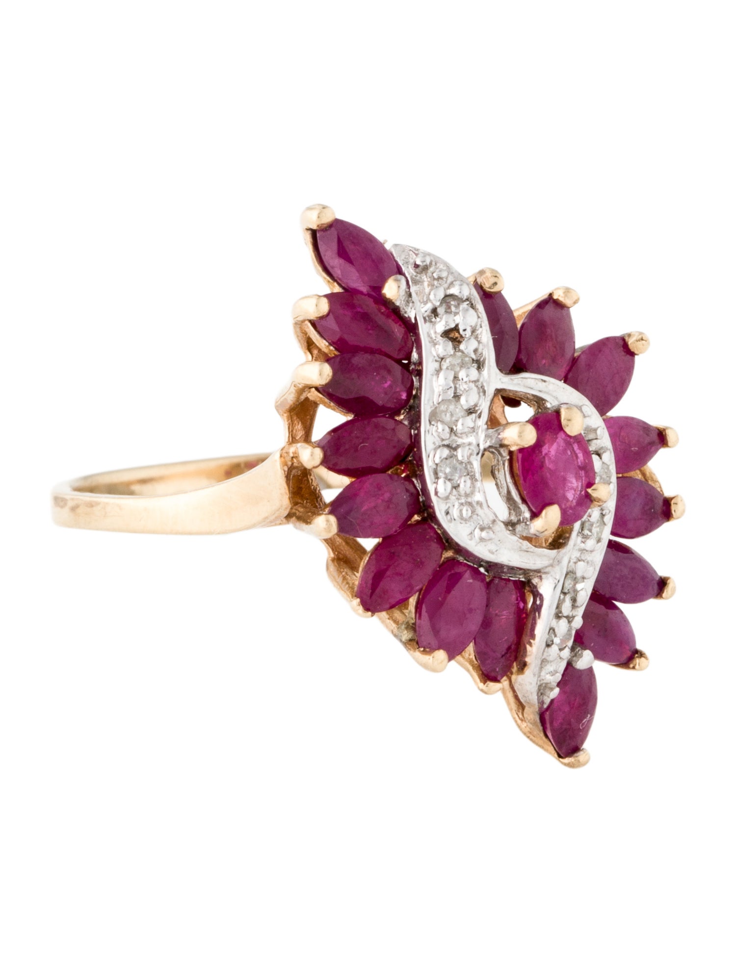 Ring 10K 1.85ctw Ruby & Diamond Cocktail Ring