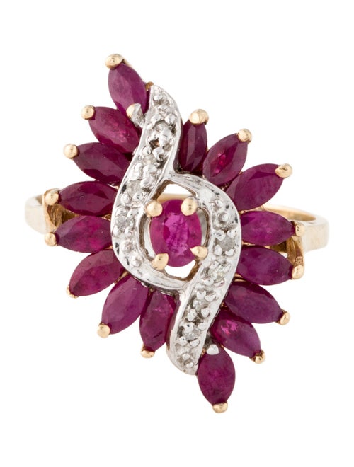 Ring 10K 1.85ctw Ruby & Diamond Cocktail Ring