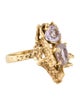 Ring 18K 1.28ctw Amethyst Organic Motif Cocktail Ring