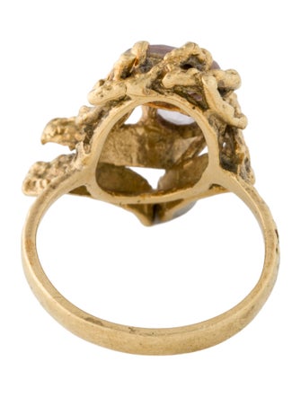 Ring 18K 1.28ctw Amethyst Organic Motif Cocktail Ring