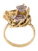 Ring 18K 1.28ctw Amethyst Organic Motif Cocktail Ring