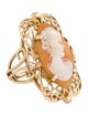 Ring 14K Shell Cameo Cocktail Ring