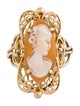 Ring 14K Shell Cameo Cocktail Ring