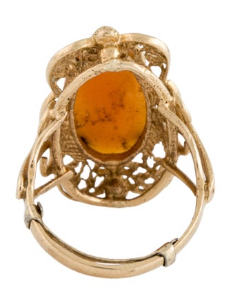 Ring 14K Shell Cameo Cocktail Ring