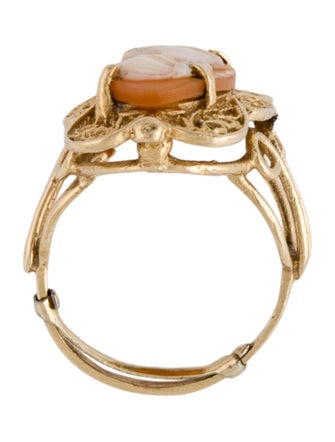 Ring 14K Shell Cameo Cocktail Ring