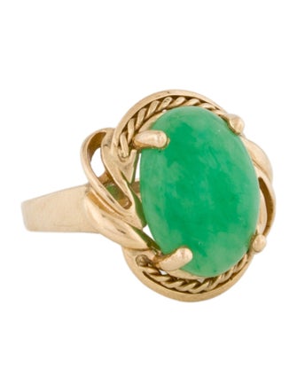 Ring 14K 7.52ctw Dyed Nephrite Cocktail Ring