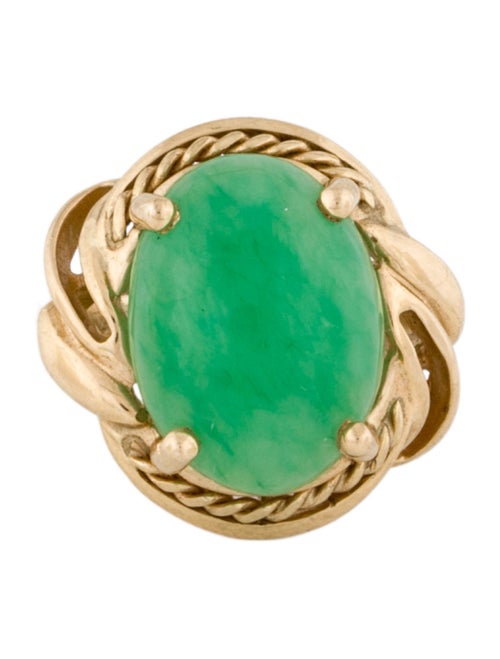 Ring 14K 7.52ctw Dyed Nephrite Cocktail Ring