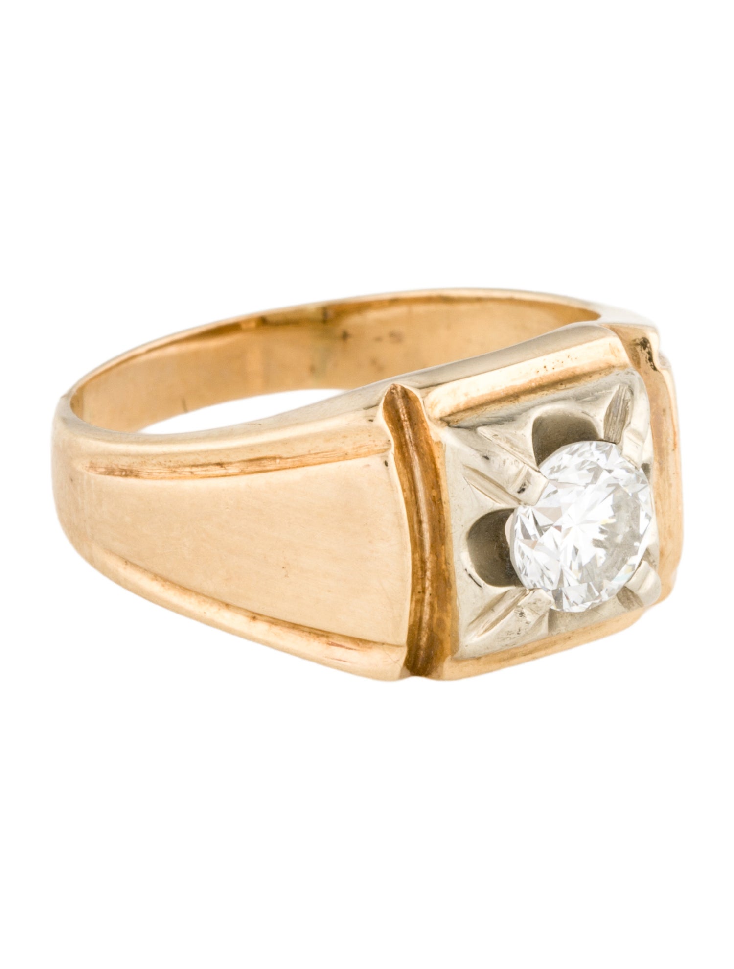 Ring 14K Diamond Signet Ring